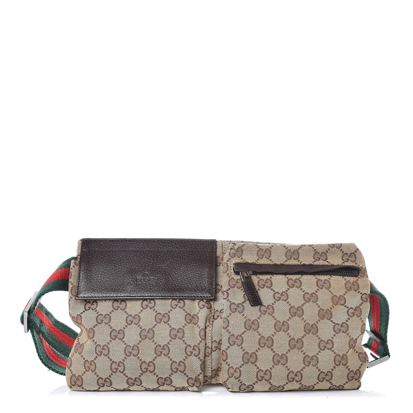 Monogram Web Belt Bag Dark Brown