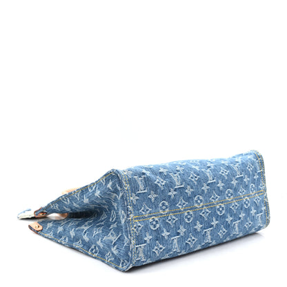 Louis Vuitton Monogram Denim Onthego MM Blue 4 of 10