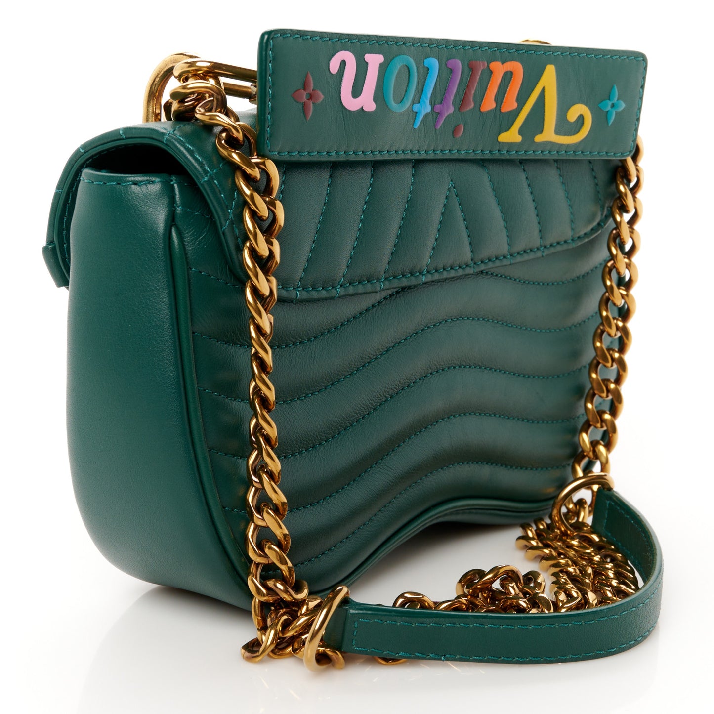 Calfskin New Wave Chain PM Emerald