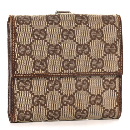 Gucci Monogram Piston Lock Compact Wallet Beige 3 of 14