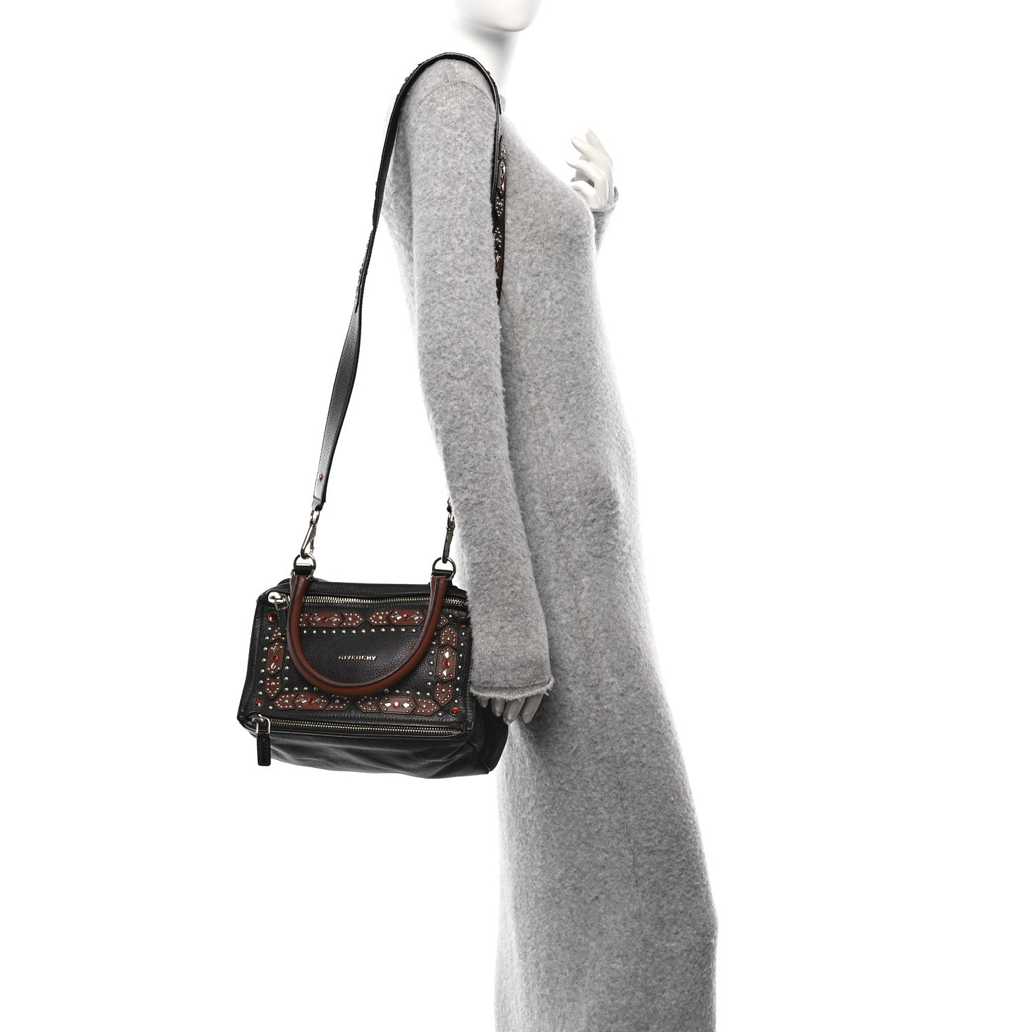 Givenchy Calfskin Small Studded Pandora Black Brown 2 of 10