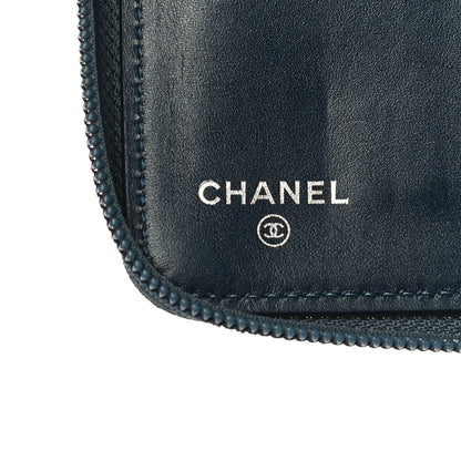 Chanel Caviar Large CC Timeless Zip Around Wallet Blue 6 of 13