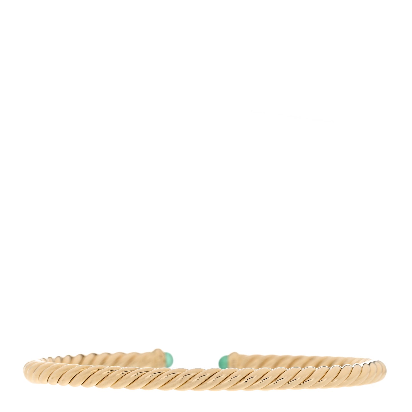 18K Yellow Gold Emerald 4mm Cablespira Bracelet