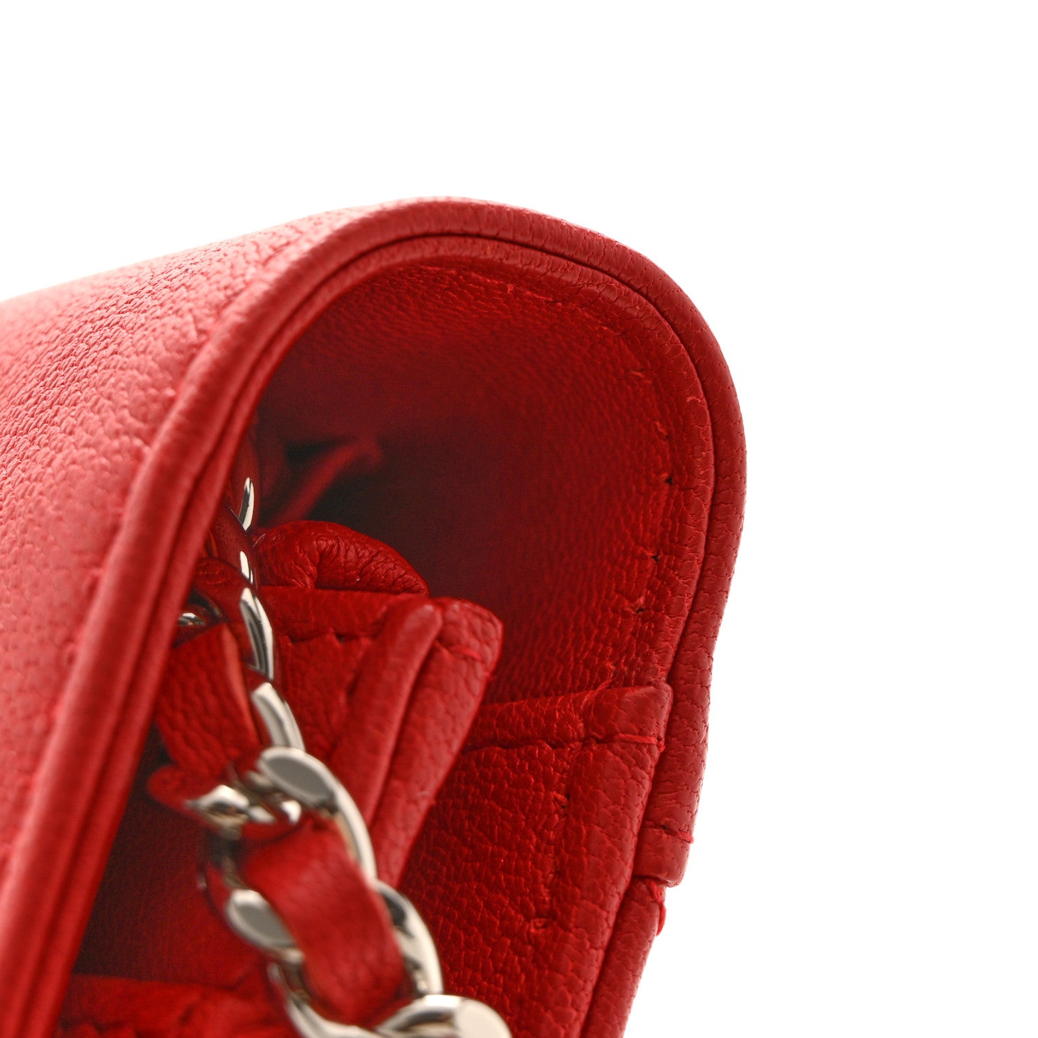Chanel Grained Calfskin Quilted CC Box Wallet On Chain WOC Red 13 of 15