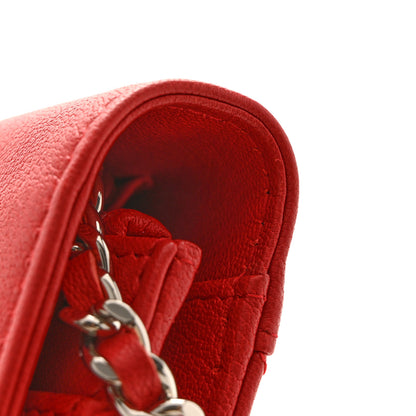 Chanel Grained Calfskin Quilted CC Box Wallet On Chain WOC Red 13 of 15