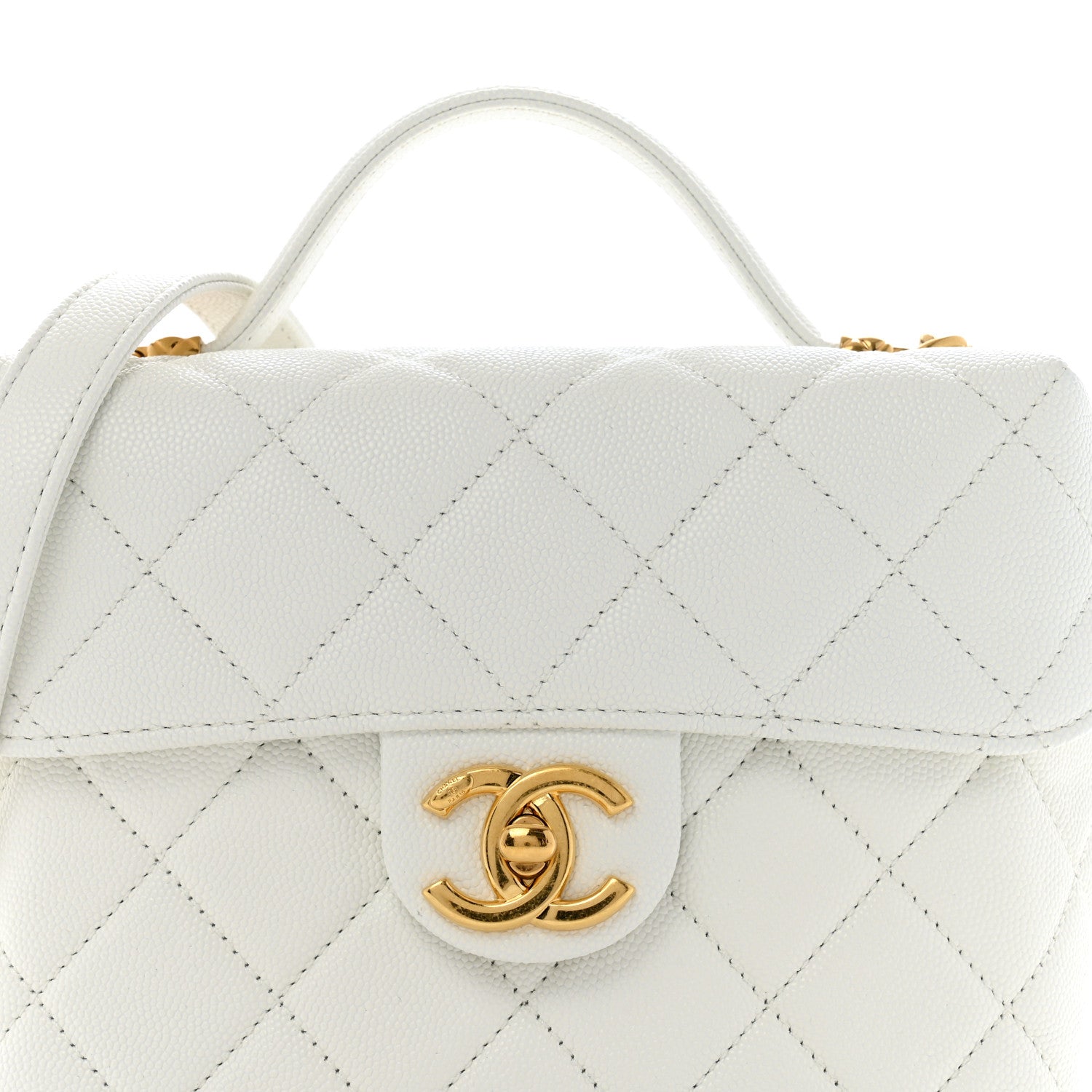 Chanel Caviar Quilted Handy Box Vanity Case White 8 of 12
