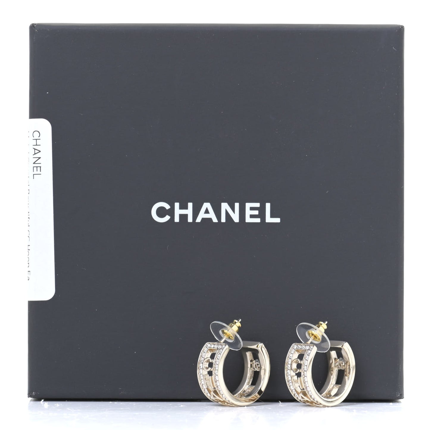 Metal Crystal Bow-tiful CC Hoop Earrings Gold