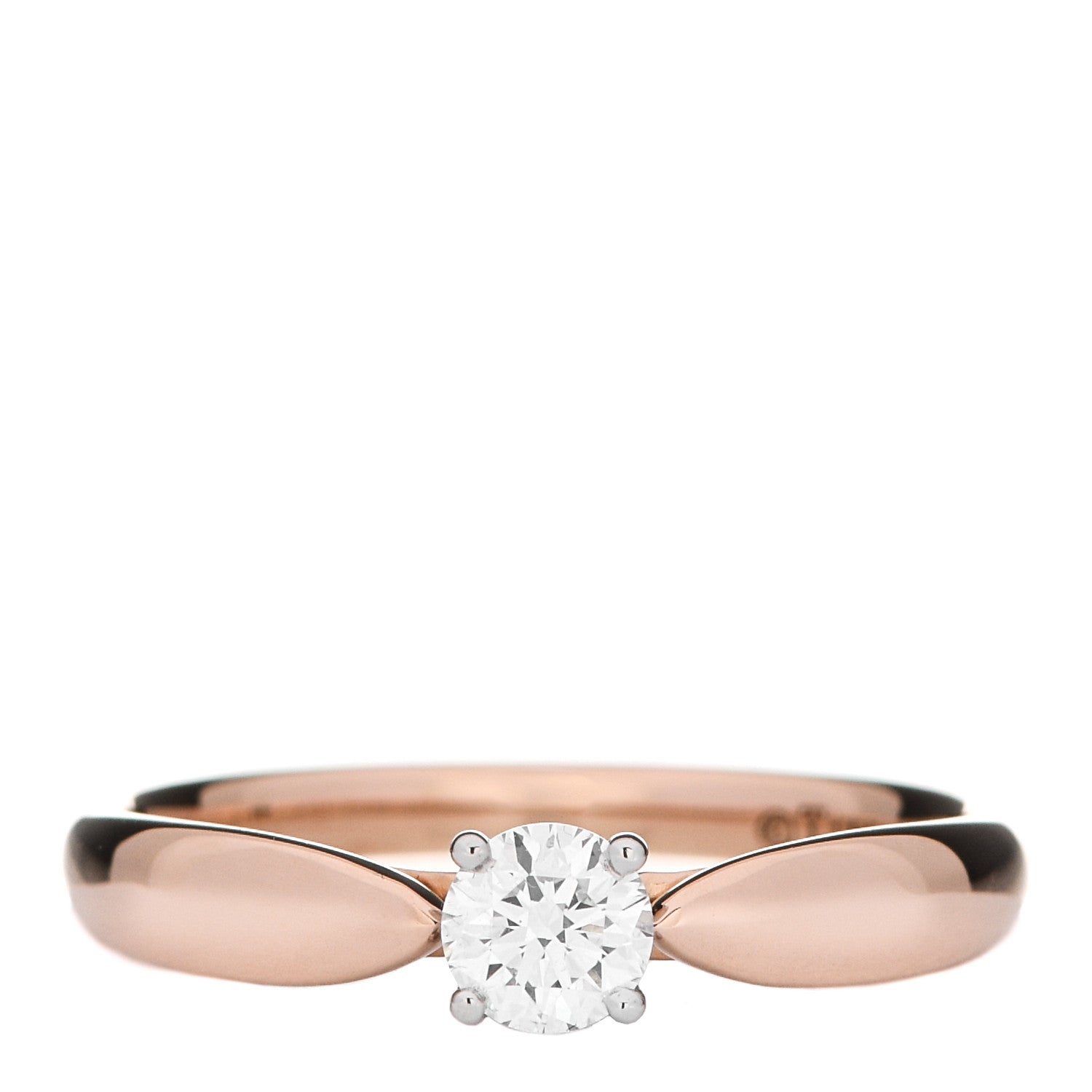 Tiffany 18K Rose Gold Platinum Diamond .27ct Harmony Solitaire Engagement Ring 52 6 1 of 7