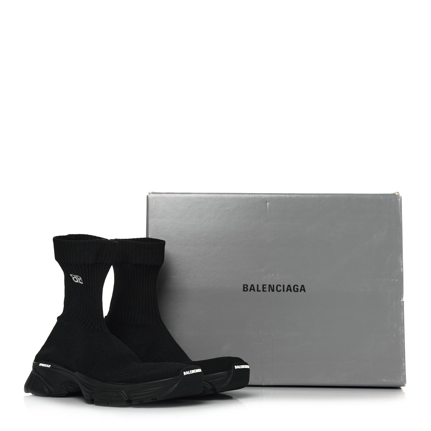 Balenciaga Technical Ribbed 3D Recycled Knit Womens Speed 3.0 Sneakers 40 Monocolor Black 7 of 7