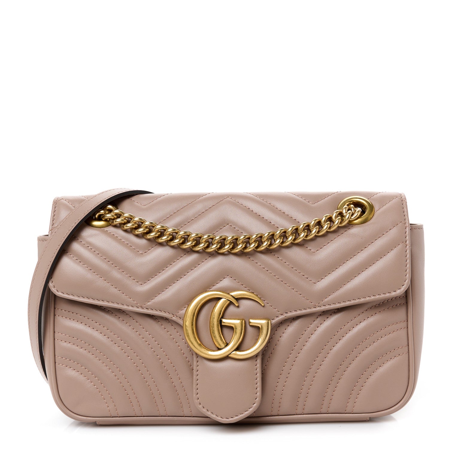 Gucci Calfskin Matelasse Small GG Marmont Shoulder Bag Porcelain Rose 1 of 11