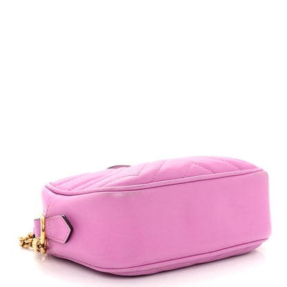 Gucci Calfskin Matelasse Mini GG Marmont Chain Shoulder Bag Candy Mousse 4 of 12