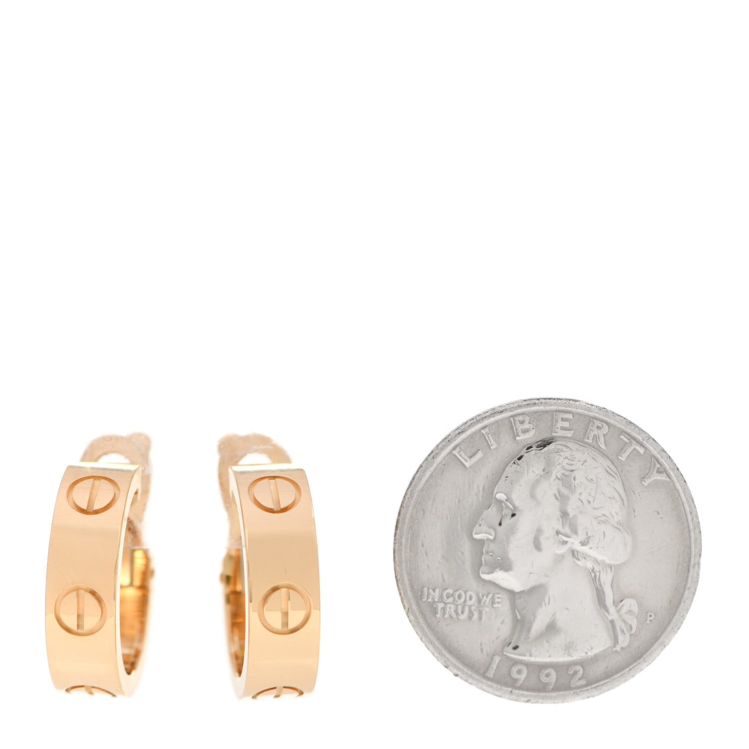 Cartier 18K Yellow Gold 5.5mm LOVE French Clip Hoop Earrings 2 of 6