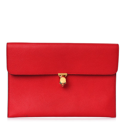 Alexander McQueen Calfskin Skull Envelope Clutch Red 1 of 9