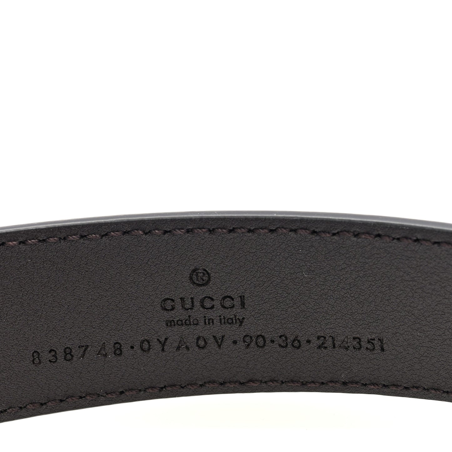 Plutone Calfskin Plaque GG 30mm Belt 90 36 Cocoa