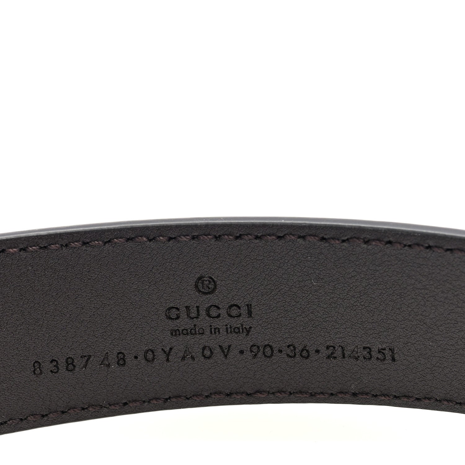 Gucci Plutone Calfskin Plaque GG 30mm Belt 90 36 Cocoa 8 of 8