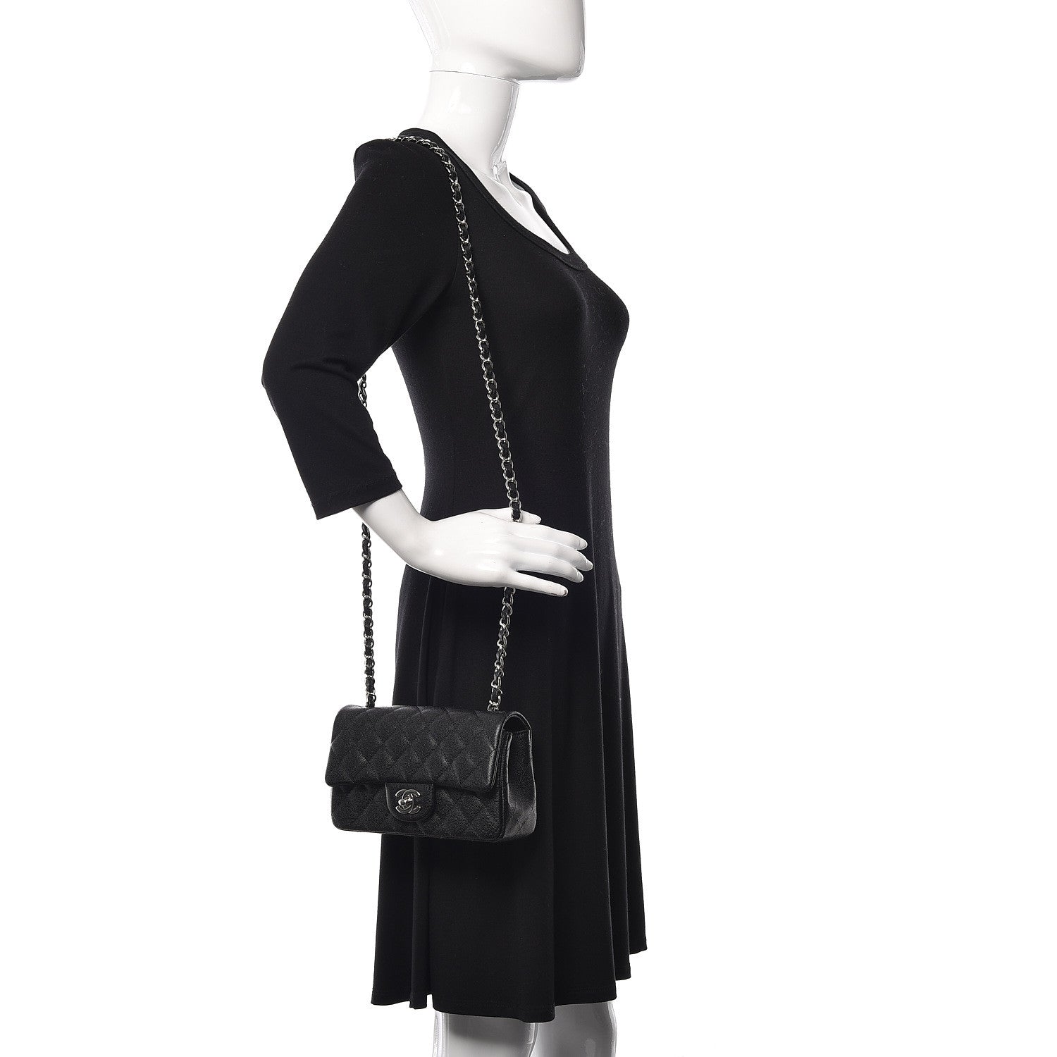 Chanel Caviar Quilted Mini Rectangular Flap Black 2 of 11
