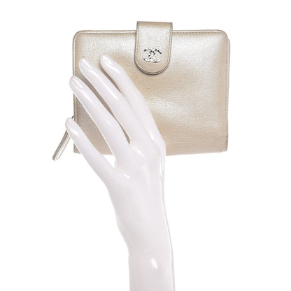 Chanel Caviar Sevruga French Compact Wallet White 2 of 10