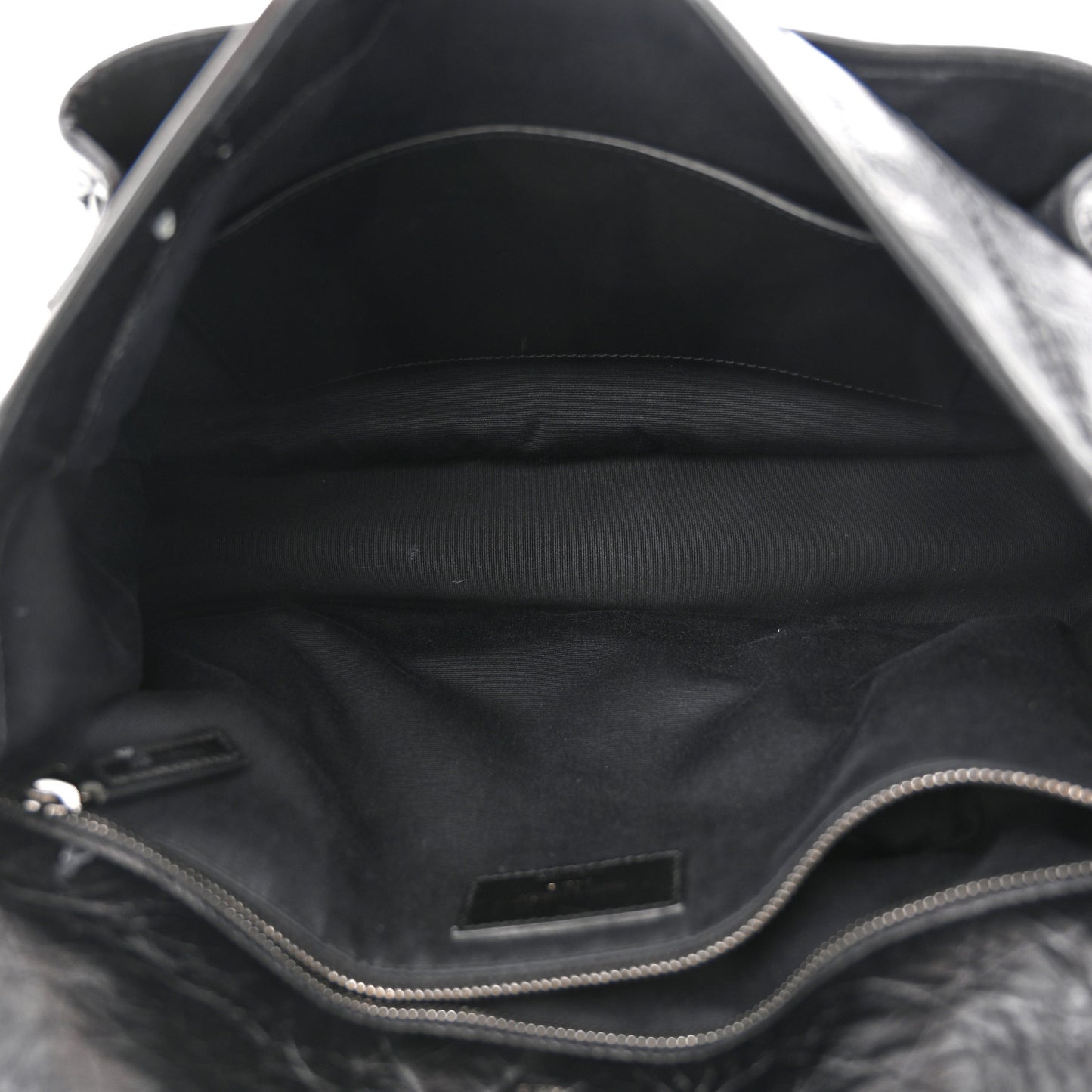 Crinkled Calfskin Matelasse Monogram Large Niki Chain Satchel Black