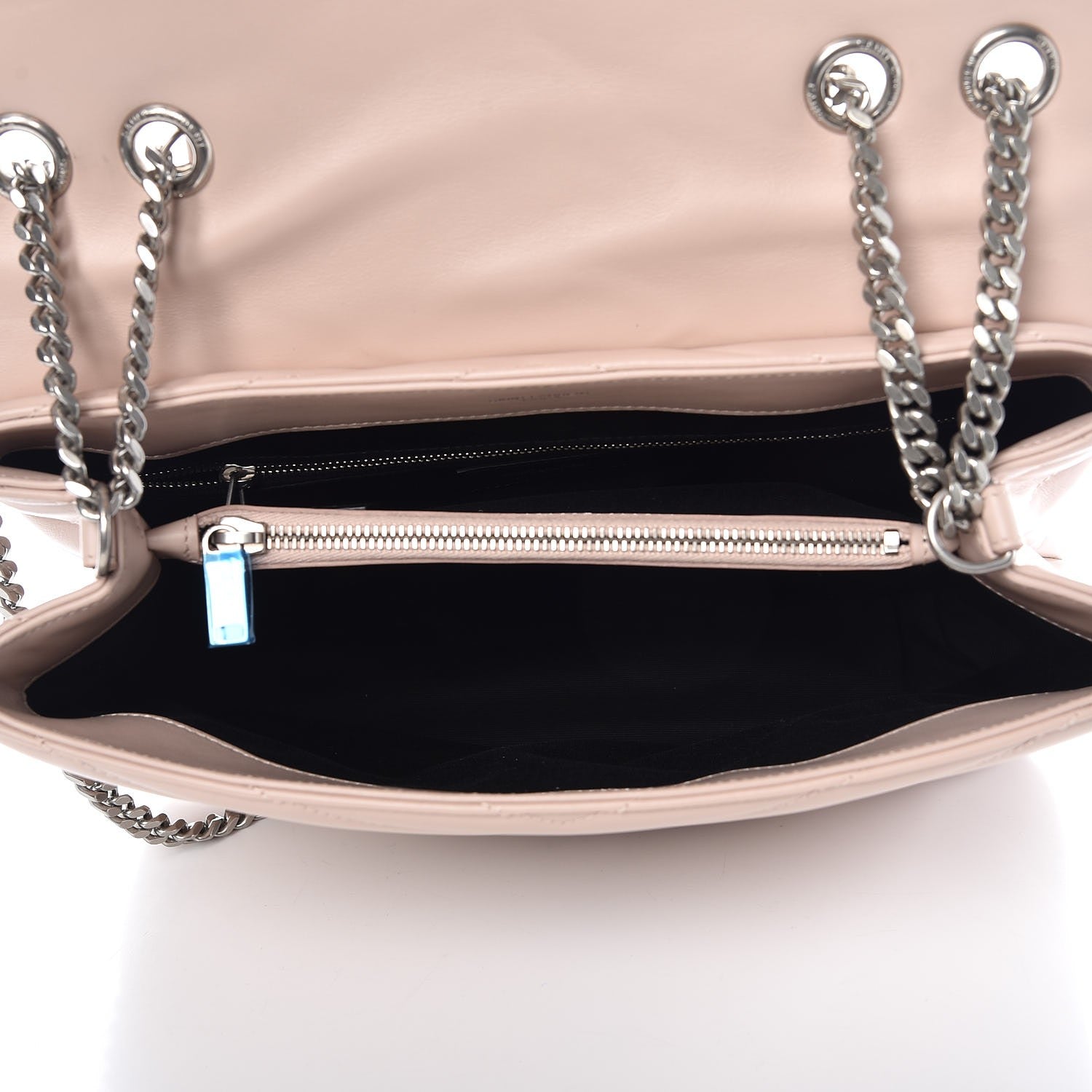 Saint Laurent Calfskin Y Quilted Monogram Medium Loulou Chain Satchel Rose Antic 6 of 9
