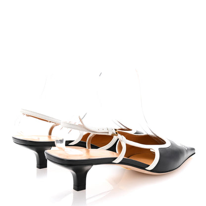 Gucci X ADIDAS Nappa Charlotte Suede Monogram Trefoil Slingback Pumps 40 Black White 5 of 9