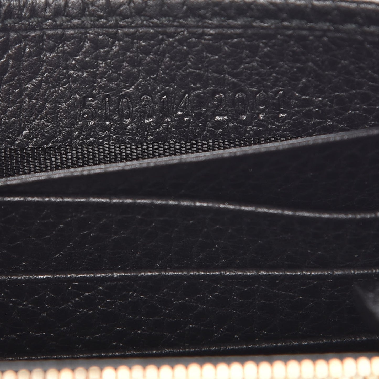 Dollar Calfskin Interlocking G Chain Wallet Black