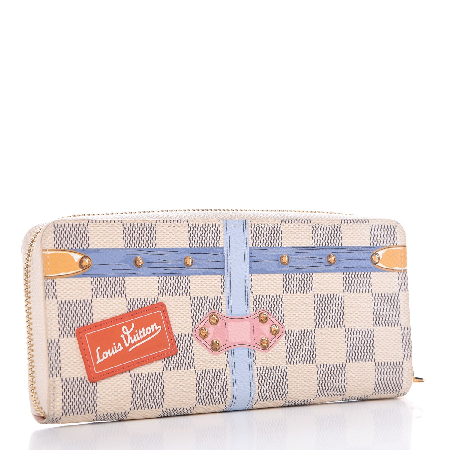 Louis Vuitton Damier Azur Summer Trunks Clemence Wallet 3 of 10