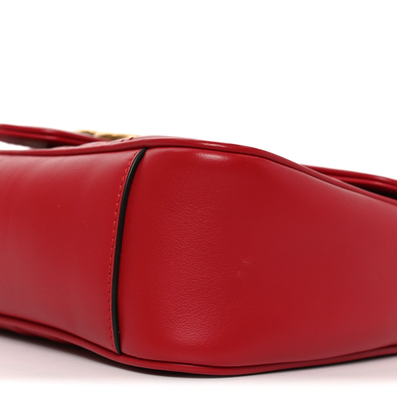 Gucci Calfskin Matelasse Small GG Marmont Shoulder Bag Hibiscus Red 10 of 11