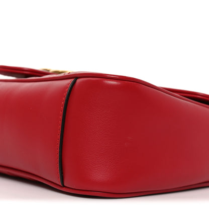 Gucci Calfskin Matelasse Small GG Marmont Shoulder Bag Hibiscus Red 10 of 11