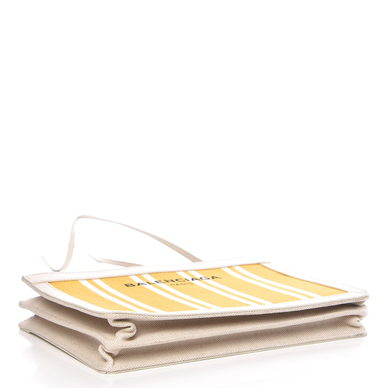 Balenciaga Cotton Canvas Striped Pochette Crossbody Bag Yellow 4 of 14