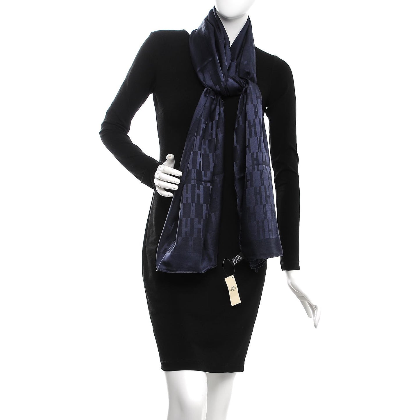 Silk Wool Faconnee Grand H Scarf