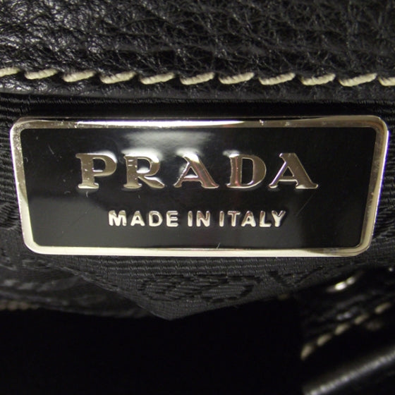 Prada Vitello Daino Tote Black 7 of 9