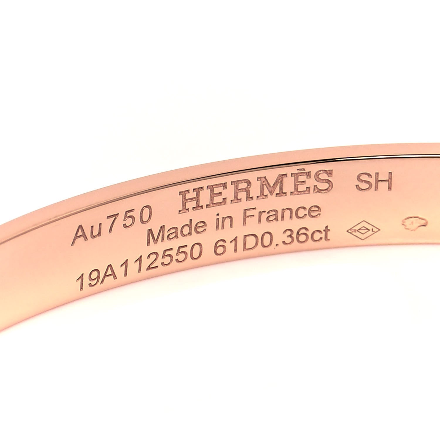 Hermes 18K Rose Gold Diamond PM Kelly Pave Bracelet SH 4 of 4