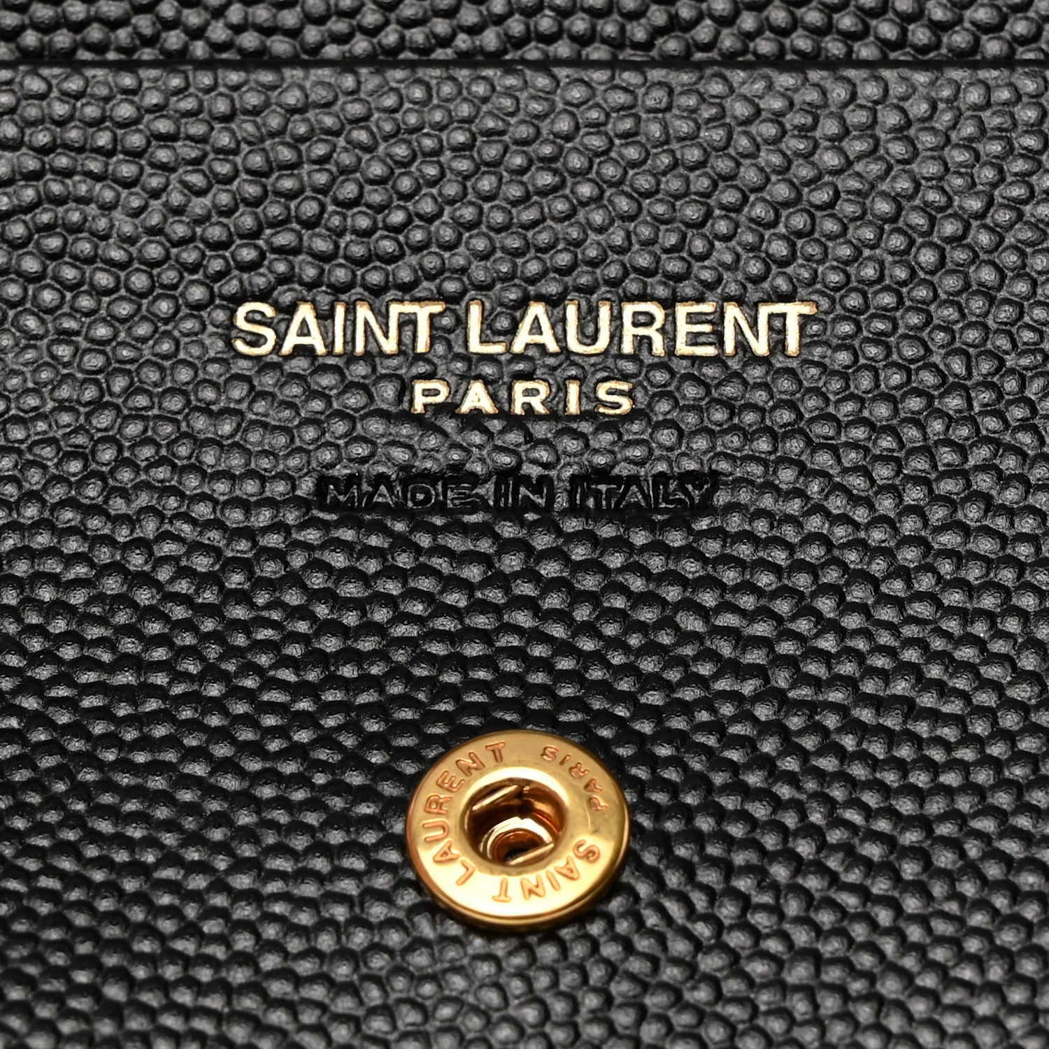 Saint Laurent Grain De Poudre Matelasse Chevron Monogram Flap Card Case Black 6 of 8