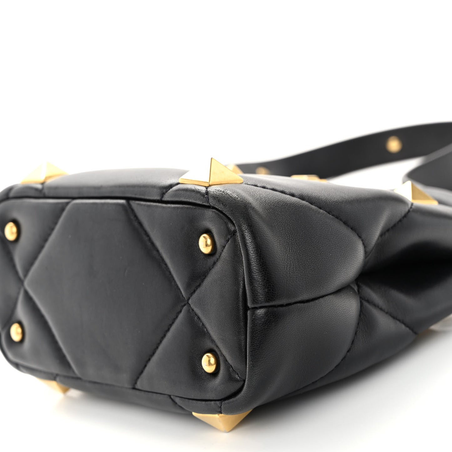Nappa Mini Roman Stud The Handle Bag Black