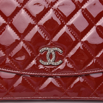 Chanel Patent Quilted Brilliant Wallet On Chain WOC Red 13 of 16