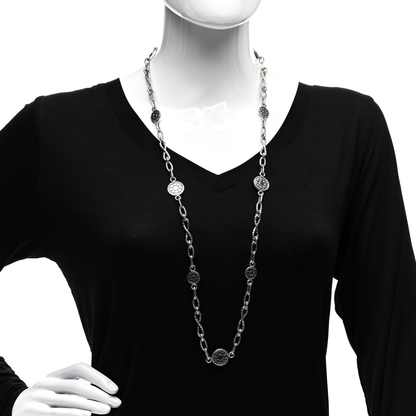 Sterling Silver Dot Station Chain Necklace