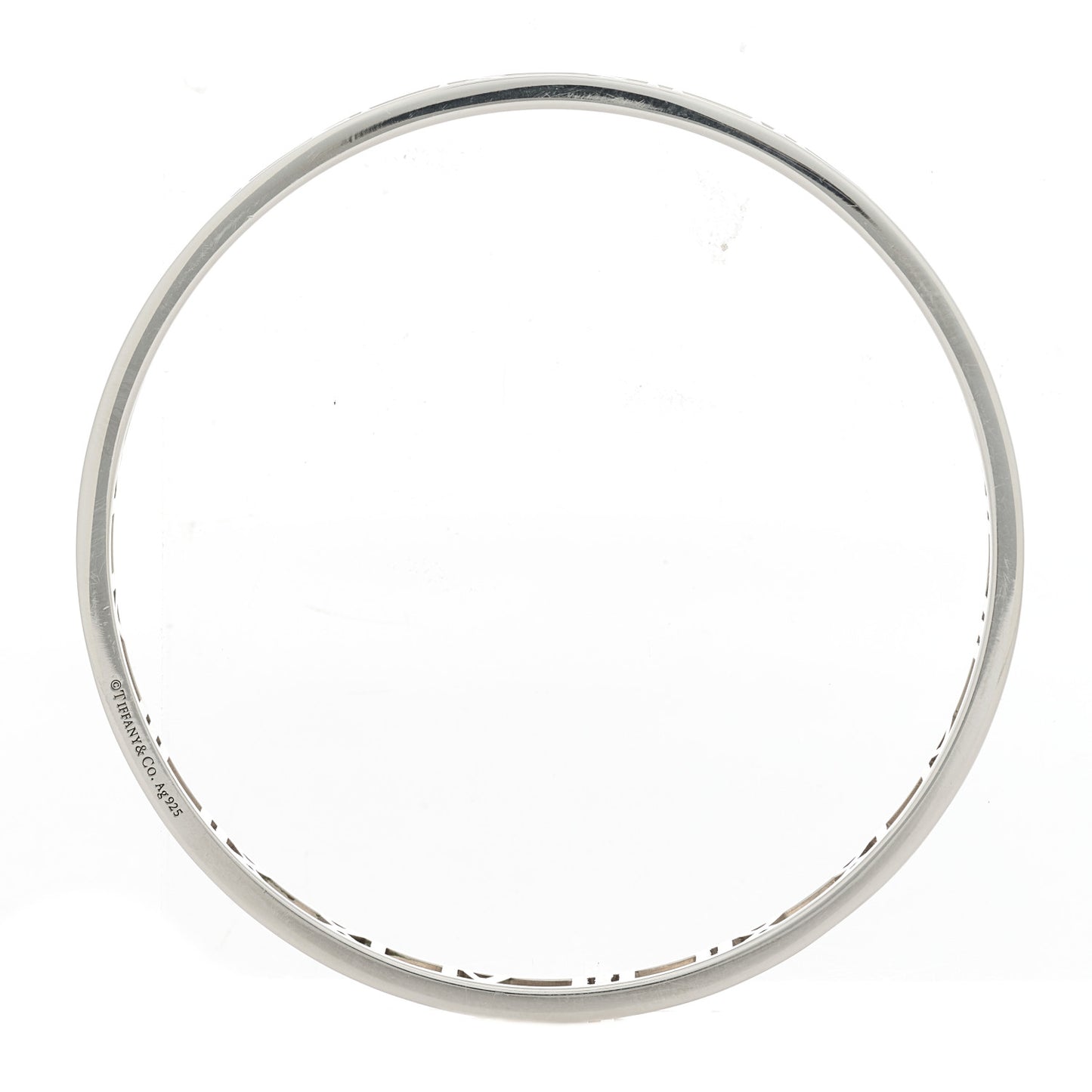 Sterling Silver Narrow Atlas Open Bangle Bracelet