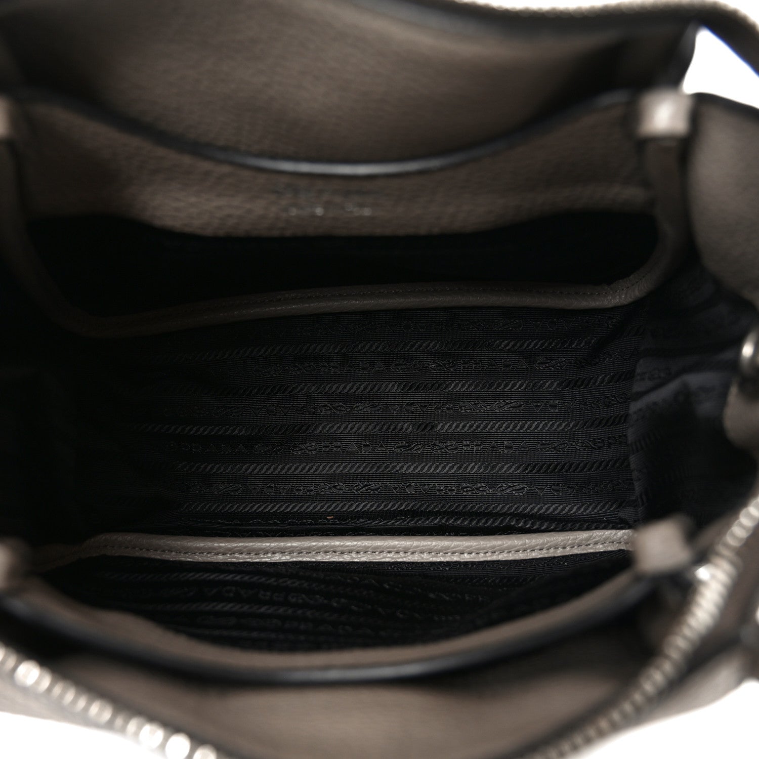 Prada Vitello Daino Soft Small Zippered Top Handle Bag Argilla 5 of 9