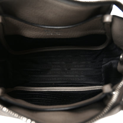 Prada Vitello Daino Soft Small Zippered Top Handle Bag Argilla 5 of 9