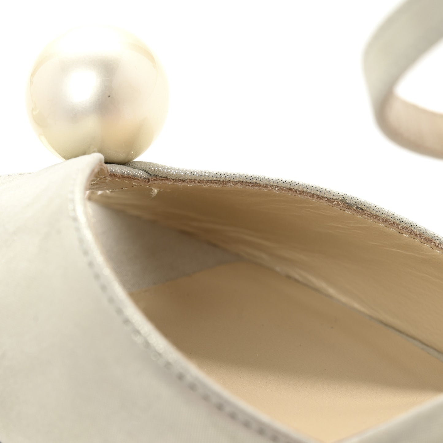 Metallic Suede Pearl Sacora 85 Sandals 36 Champagne