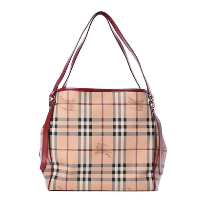 Burberry Haymarket Check Small Canterbury Tote Military Red 2 of 10