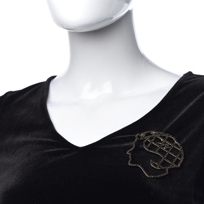 Chanel Crystal Mademoiselle Brooch Black Gold 2 of 4