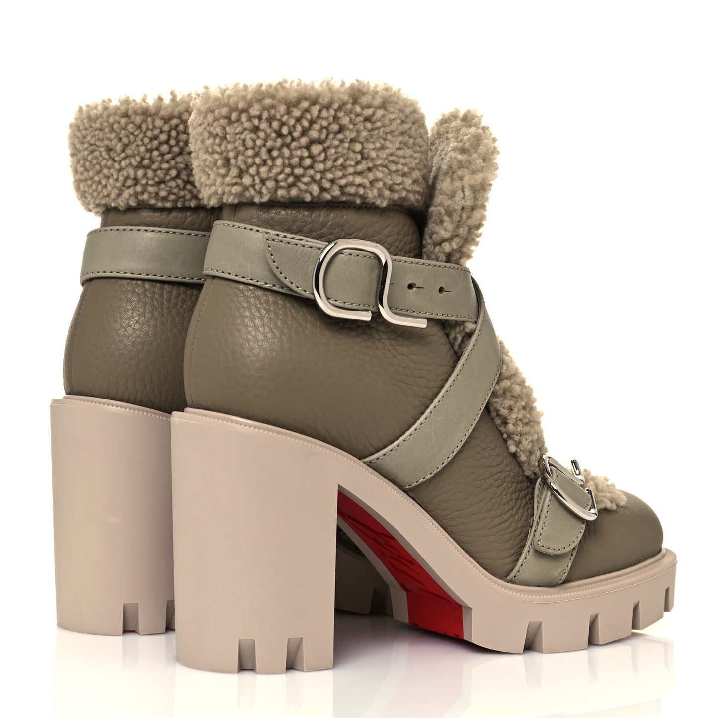 Calfskin Shearling Pole Chic 70 Booties 35 Champignon