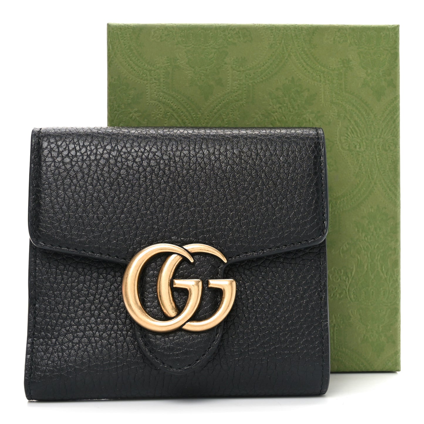 Dollar Calfskin Medium GG Marmont Wallet Black