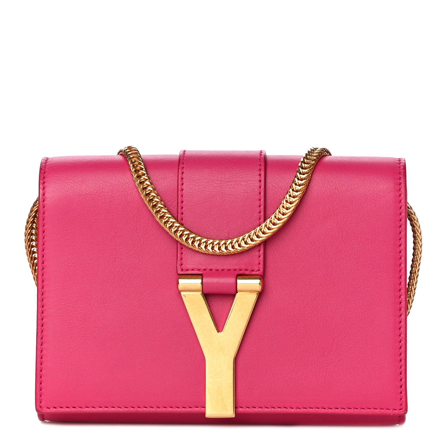 Saint Laurent Calfskin Small Classic Y Satchel Fuchsia 1 of 18