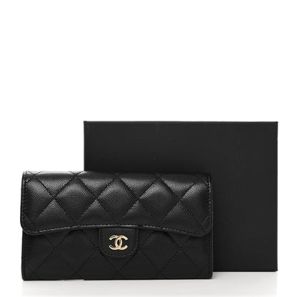 Chanel Caviar Quilted Medium Gusset Flap Wallet Black 8 of 8