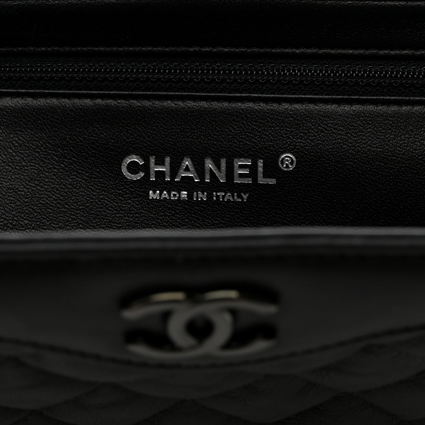 Crumpled Calfskin Quilted Clutch So Black