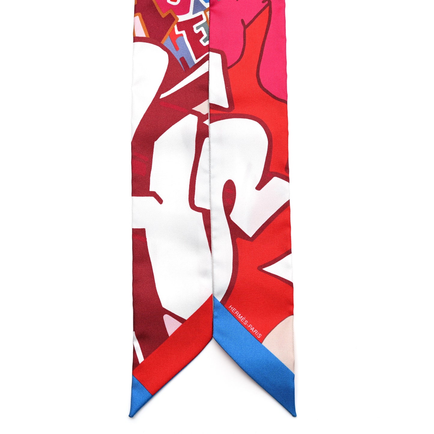 Silk Graff Graffiti Twilly Rouge Piment White Cobalt