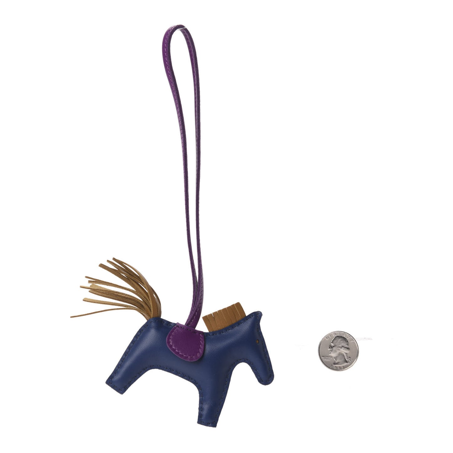 Milo Lambskin Grigri Rodeo Horse Bag Charm PM Bleu de Malte Kraft Violet