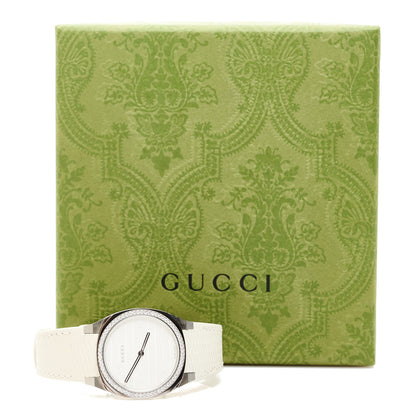 Gucci Stainless Steel Calfskin Diamond Bezel 30mm 25H Quartz Watch White 5 of 5